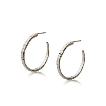 Boucles d'oreilles créoles serpent Ouroboros925 Plat. Plaqué 2