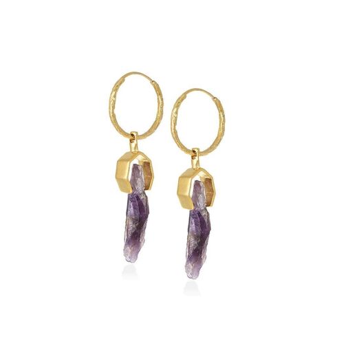 Simone Earrings Amethyst925 Gold Plated