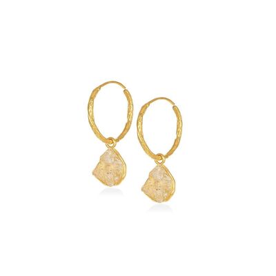 Themis Earrings Quartz925 Gold Plated