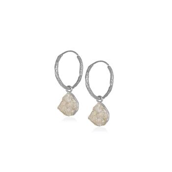 Boucles d'oreilles Themis Quartz925 Plat. Plaqué 2