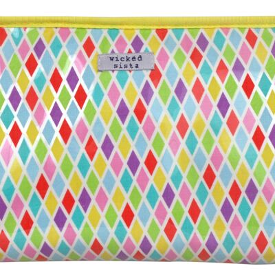 Cosmetic bag Pastel Diamonds Soft Sided A-Line cosmetic bag
