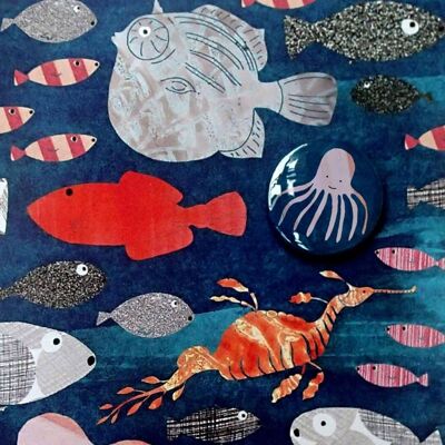 Criaturas marinas - Tarjeta de felicitación con placa