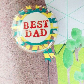 Bear Best Dad - Carte de voeux avec badge 5