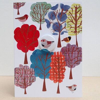 Pattern Forest - Biglietto d'auguri con badge