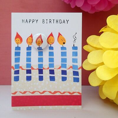 Birthday Candles - Greeting card with badge