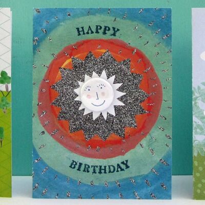 Starface Geburtstags-Grußkarte mit Abzeichen