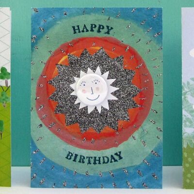 Starface Birthday- Greeting card with badge