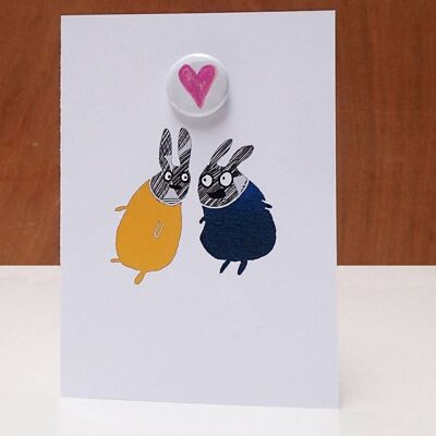 Greeting card with badge - Filberts Heart