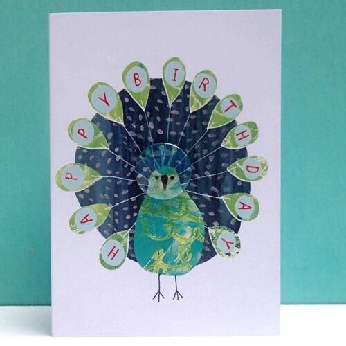 Peacock Birthday - Badge Card