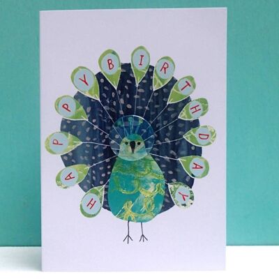 Peacock Birthday - Badge Card