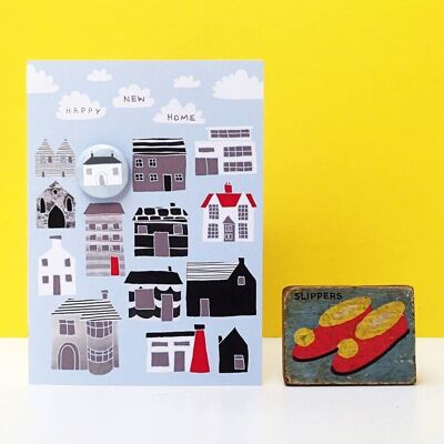 Greeting card with badge - New Home Houses