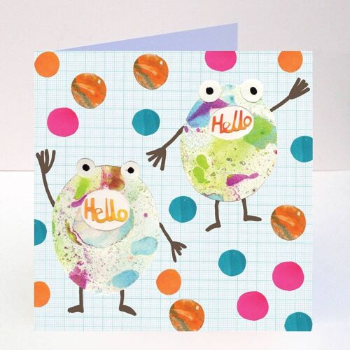 Square greeting card - Hello Friends , shouties card
