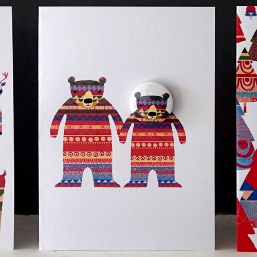 Trifle Bears - Greeting card with badge