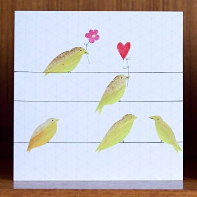 Finches Birds Greeting card