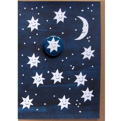 Happy Stars - Greeting card with badge