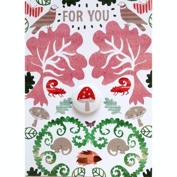 Carte de voeux avec badge - For you Forest 6