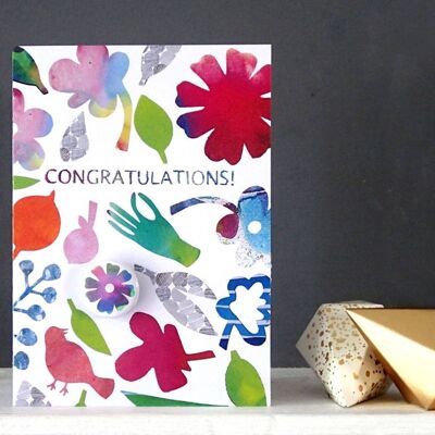 Congratulations Collage - Greeting card with badge