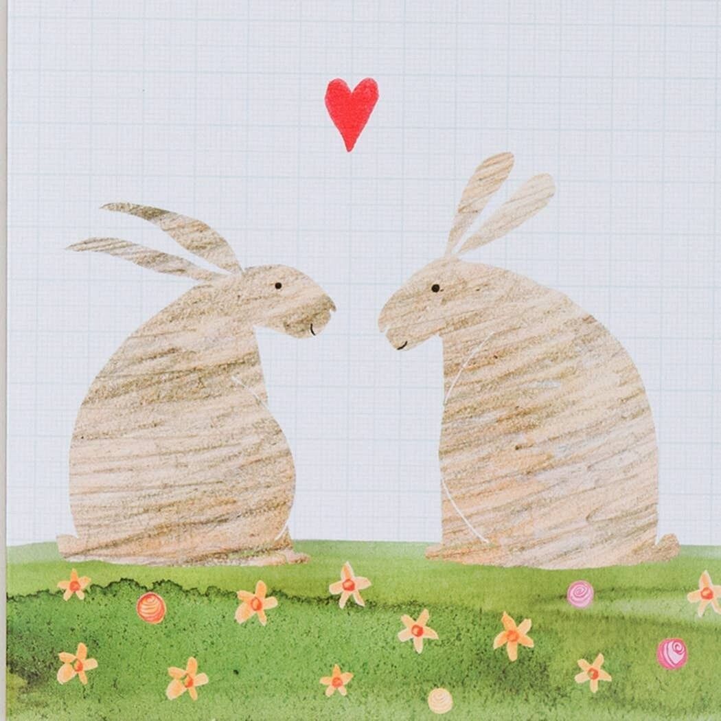 Conigli Cuore - Carta Quadrata