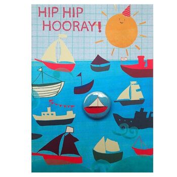 Carte de voeux avec badge - Sunny Hip Hip Hourra 4