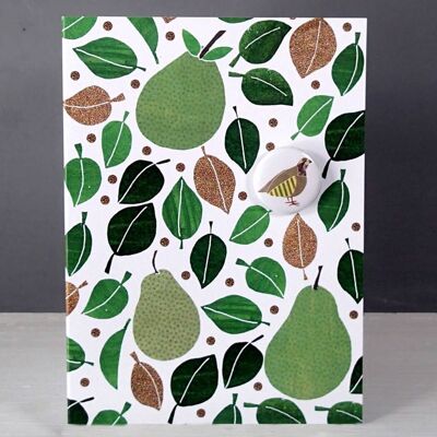 Pear Tree - Christmas greeting card with badge