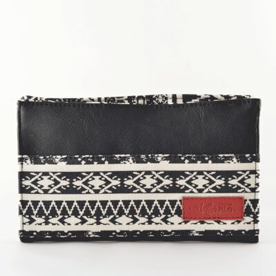 Black wallet - black and white pattern