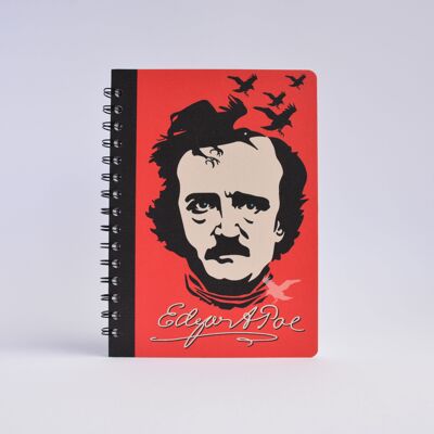 Edgar Allan Poe Notizblock • A5 Liniert – Schwarze Spirale