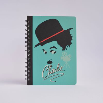 Charles Chaplin Notepad • Diamond A5 - Black Spiral