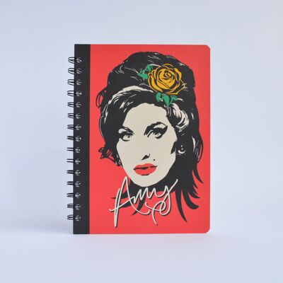 Amy Winehouse Notepad • A5 Lined - Black Spiral