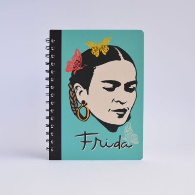 Frida Khalo Notizblock • A5 Liniert – Schwarze Spirale
