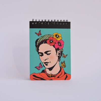 Frida Khalo Notizbuch mit gepunktetem Papier und Schwarze Spirale