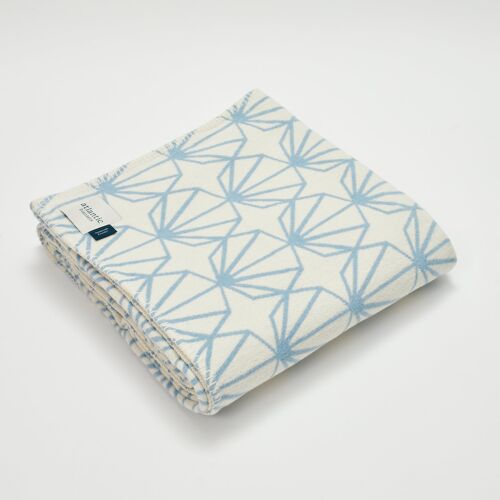 Powder Blue Shell Recycled Cotton Blanket - Standard 160 x 110cm