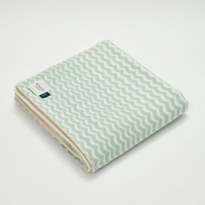 Seafoam Swell Recycled Cotton Blanket - Standard 160 x 110cm