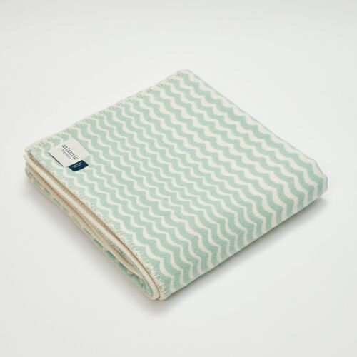 Seafoam Swell Recycled Cotton Blanket - Super King 160 x 250cm