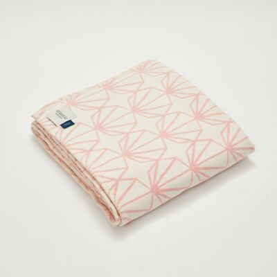 Pink Shell Recycled Cotton Blanket - standard 160 x 110cm