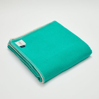 Turquoise Sea Spray Recycled Cotton Blanket - Super King 160 x 250cm