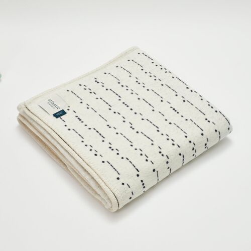 Morse Code Recycled Cotton Blanket - Standard 160 x 110cm
