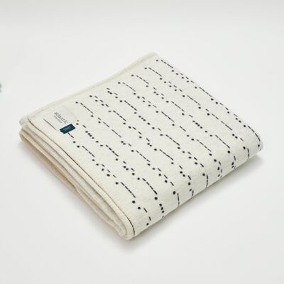 Morse Code Recycled Cotton Blanket - Large 160 x 200cm