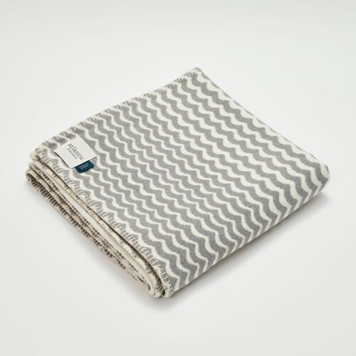 Grey Swell Recycled Cotton Blanket - large 160 x 200cm