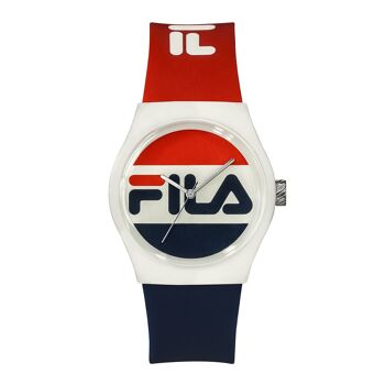 38-319-003 - Montre mixte quartz Fila - Bracelet silicone - 3 aiguilles