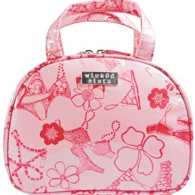 Borsa a mano Frills Borsa a spalla rotonda media rosa