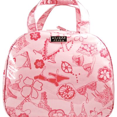 Borsa a mano con volant rosa Roundtop Hold All Bag Tote Handbag