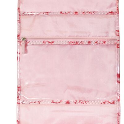 Holdall Frills Sac pliable rose avec crochet Sac cosmétique de voyage