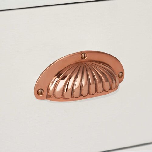 Copper Scalloped Cup Handle - Satin Lacquered Copper