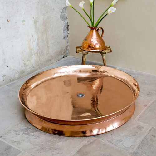 Rotunda Genuine Copper Shower Tray - Small