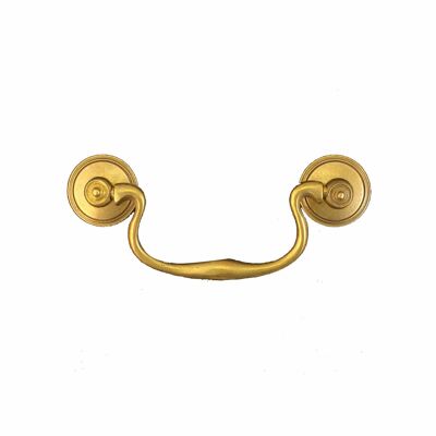 Brass Swan Neck Handle - Natural Brass