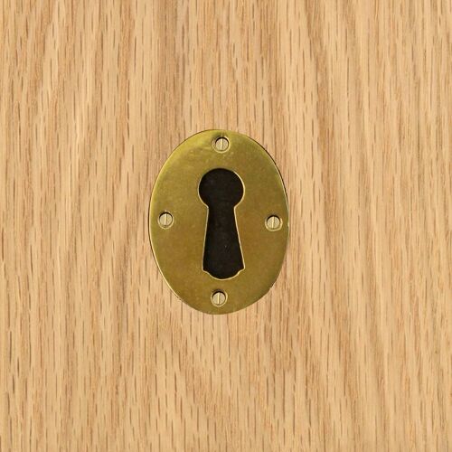 Brass Key Hole Cover - single - Satin Lacquered Brass
