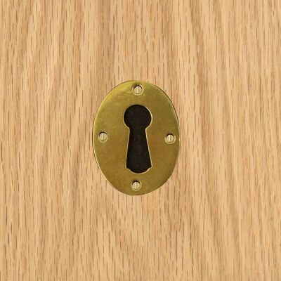 Brass Key Hole Cover - single - Satin Lacquered Brass