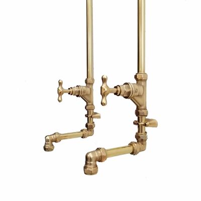 Prestige Brass Taps - Natural Brass - Projection: 200mm