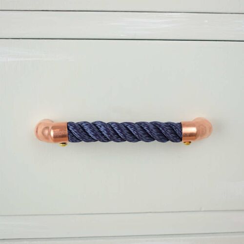 Copper and Navy Rope U Pull Handle - 96mm - Natural Copper