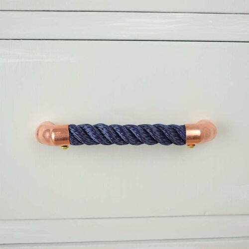 Copper and Navy Rope U Pull Handle - 128mm - Natural Copper